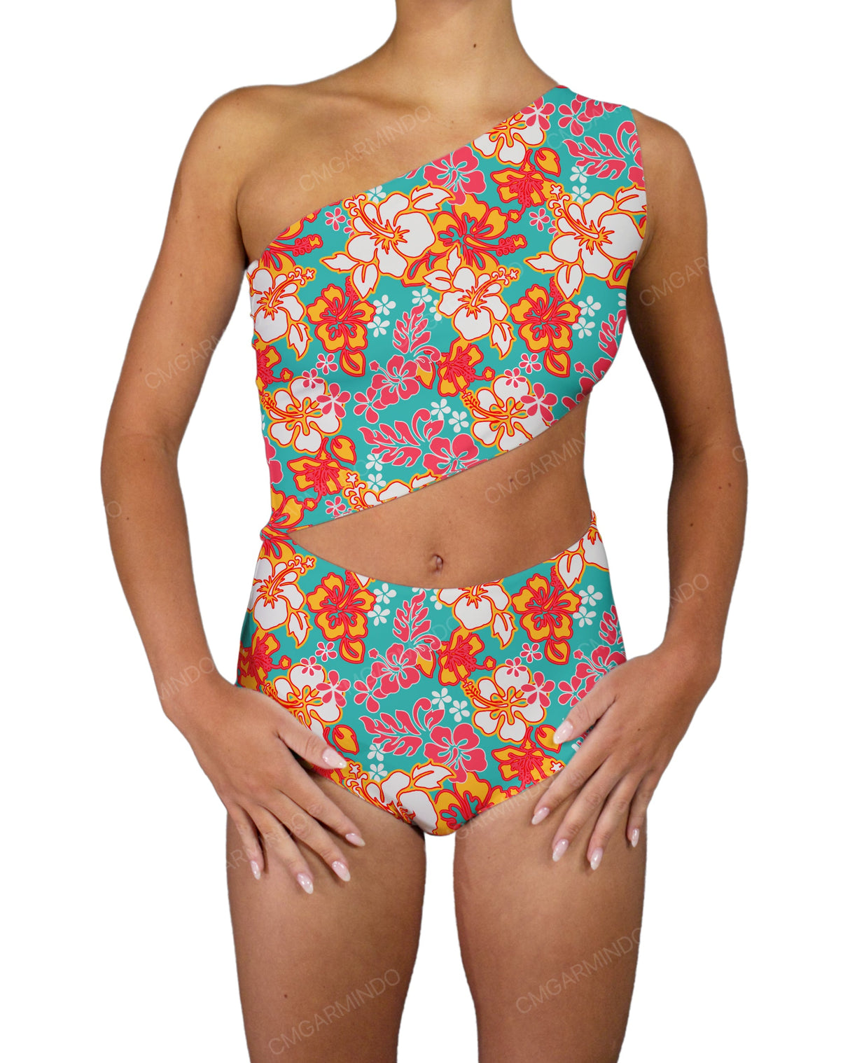 One Shoulder Cut Out One Piece