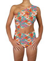 One Shoulder Cut Out One Piece