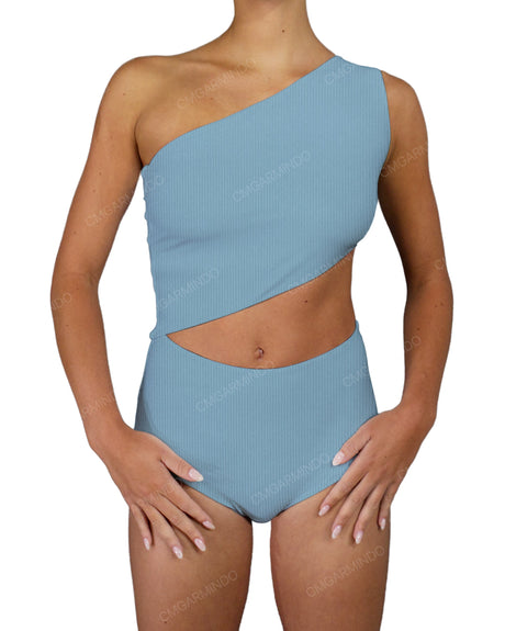 One Shoulder Cut Out One Piece