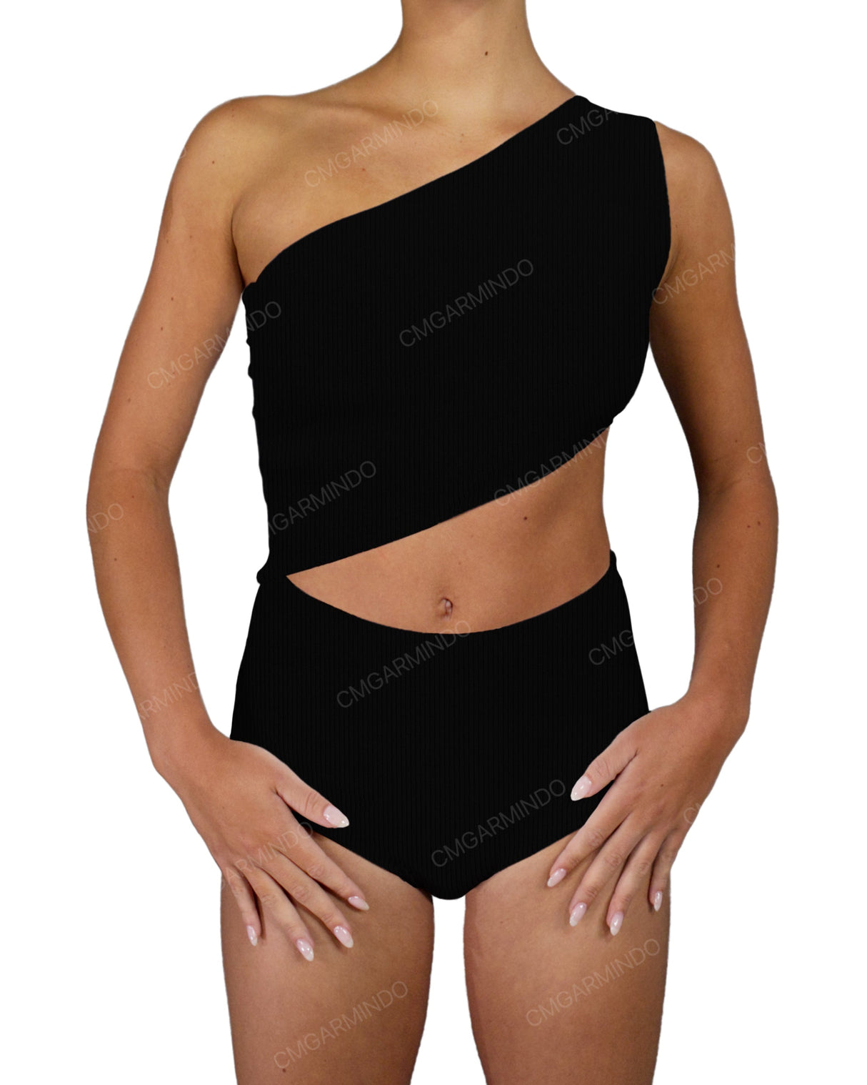 One Shoulder Cut Out One Piece