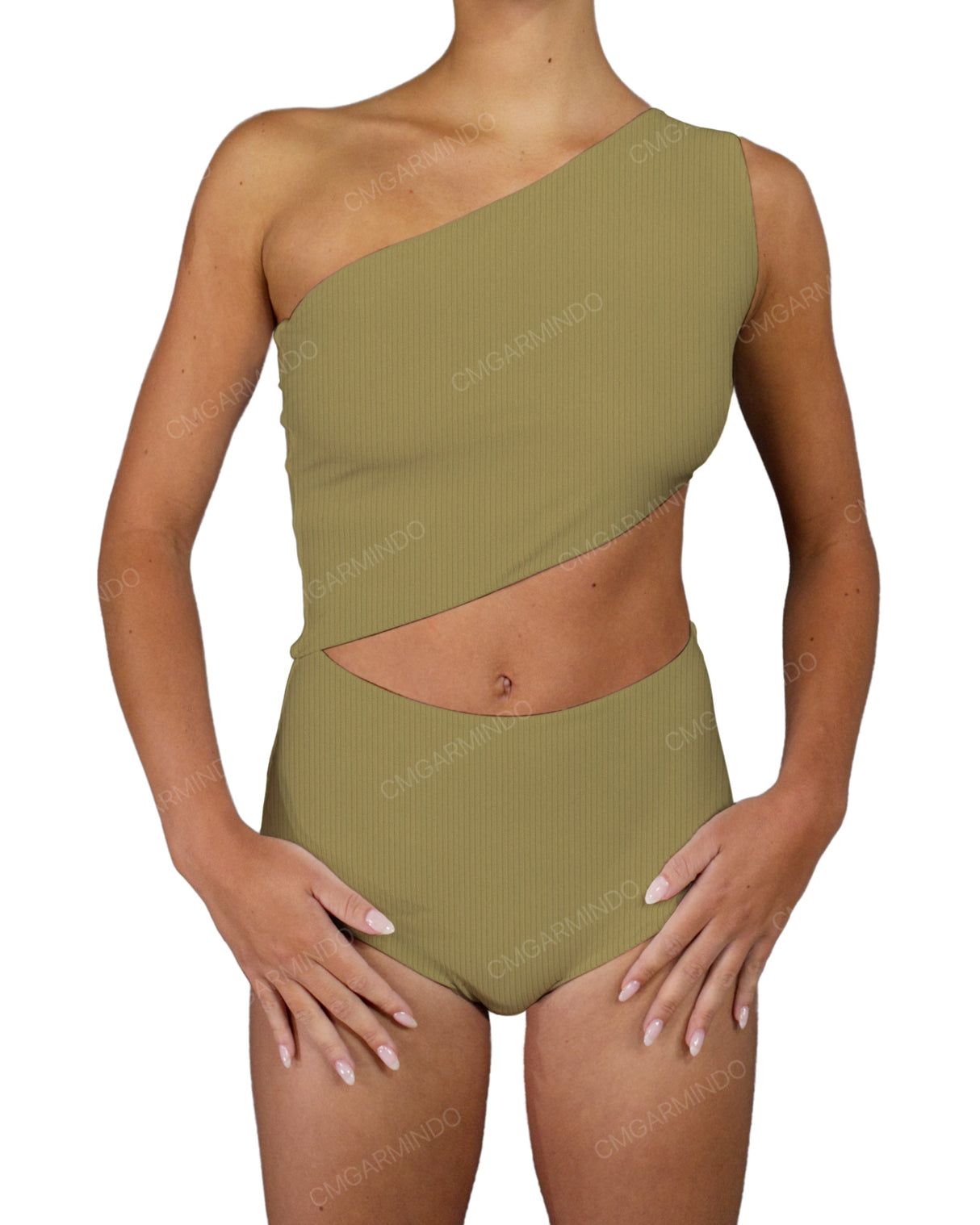 One Shoulder Cut Out One Piece