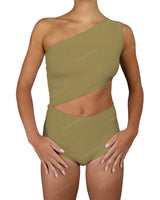 One Shoulder Cut Out One Piece