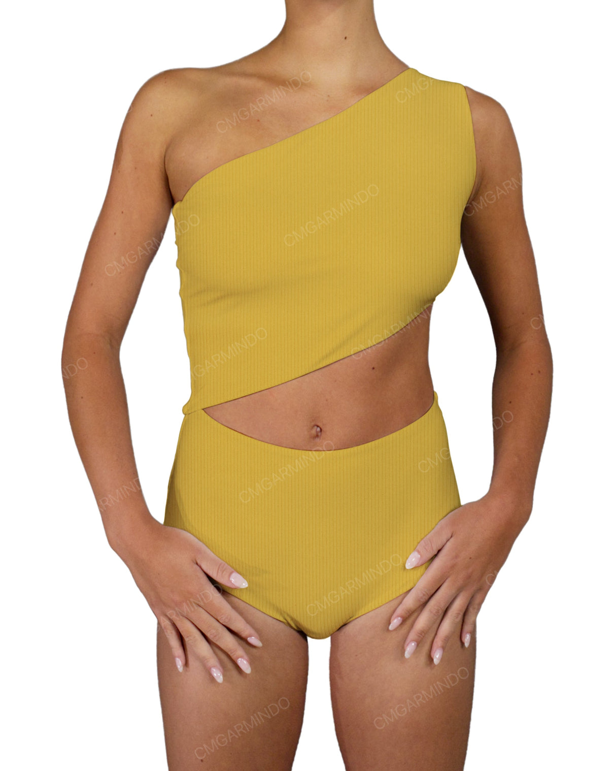 One Shoulder Cut Out One Piece