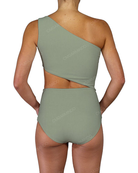 One Shoulder Cut Out One Piece
