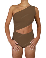 One Shoulder Cut Out One Piece