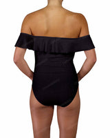 Off Shoulder Ruffle Trim One Piece