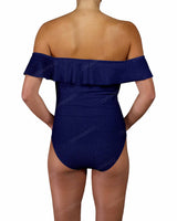Off Shoulder Ruffle Trim One Piece