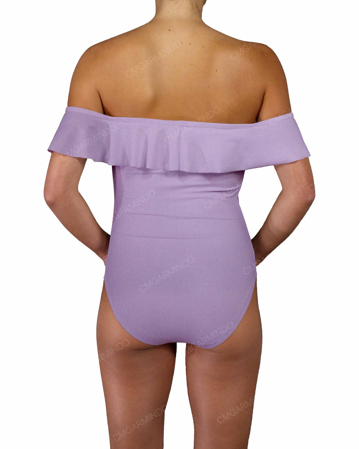 Off Shoulder Ruffle Trim One Piece