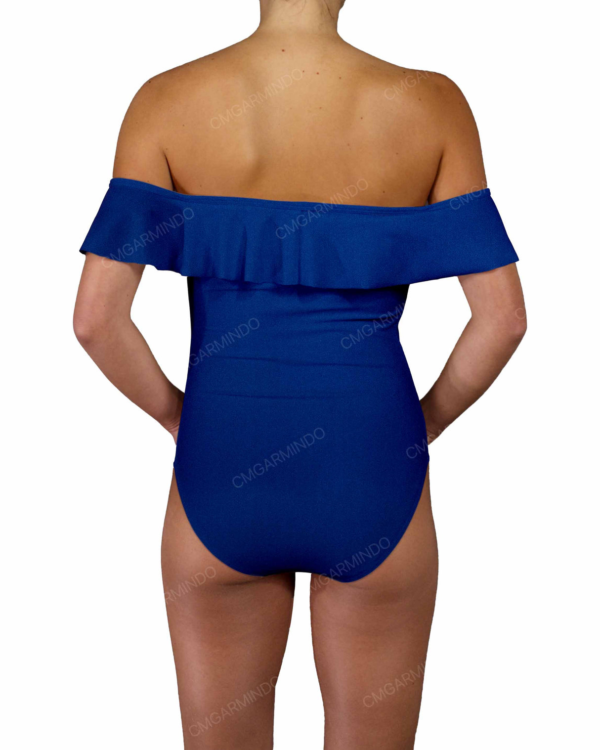 Off Shoulder Ruffle Trim One Piece