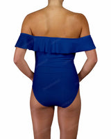 Off Shoulder Ruffle Trim One Piece