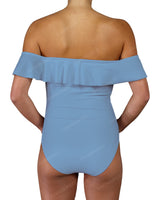 Off Shoulder Ruffle Trim One Piece