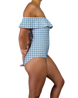 Off Shoulder Ruffle Trim One Piece