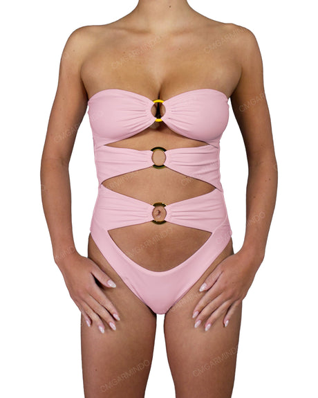 Triple Ring Strapless One Piece