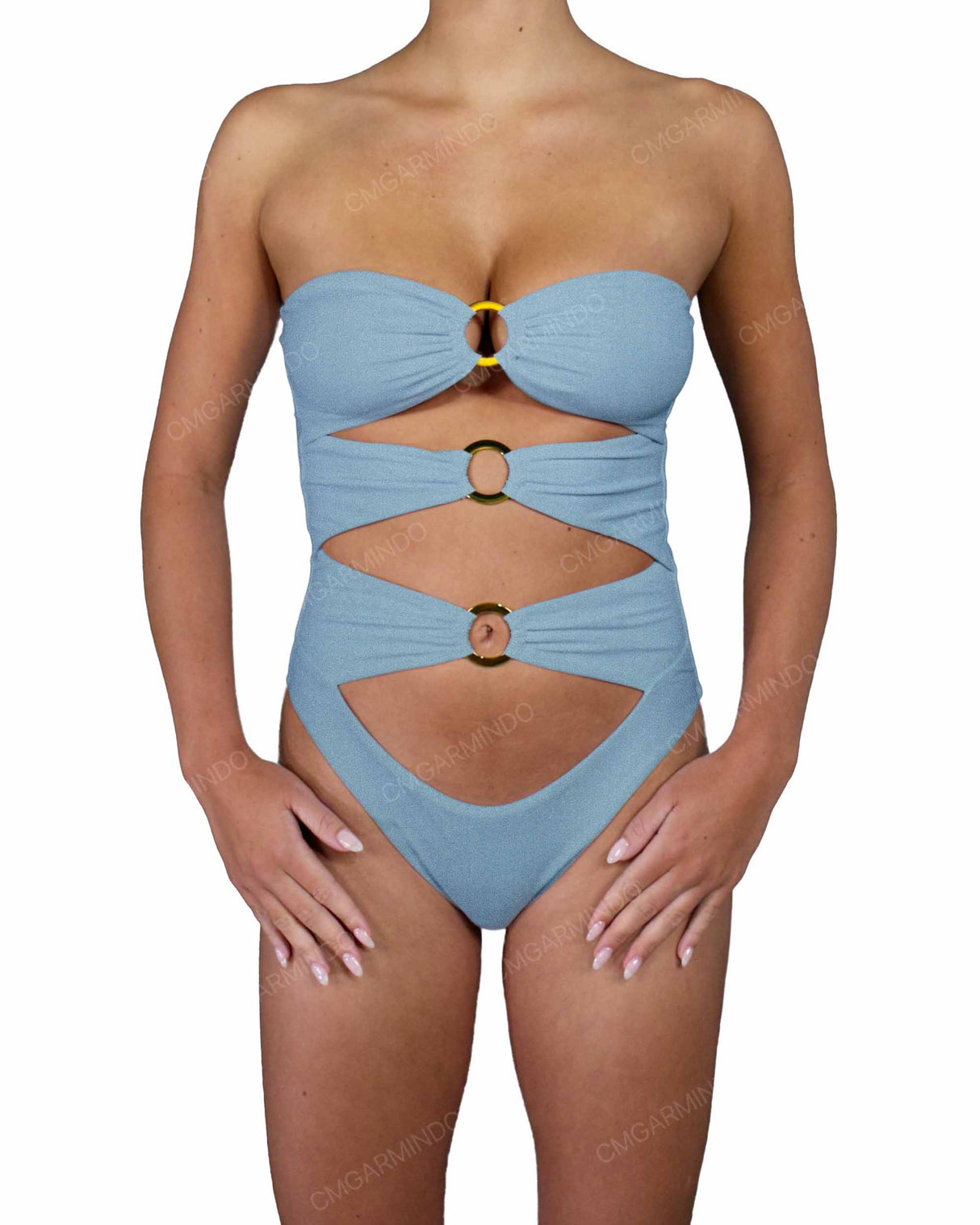 Triple Ring Strapless One Piece
