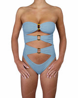 Triple Ring Strapless One Piece