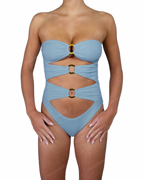 Triple Ring Strapless One Piece