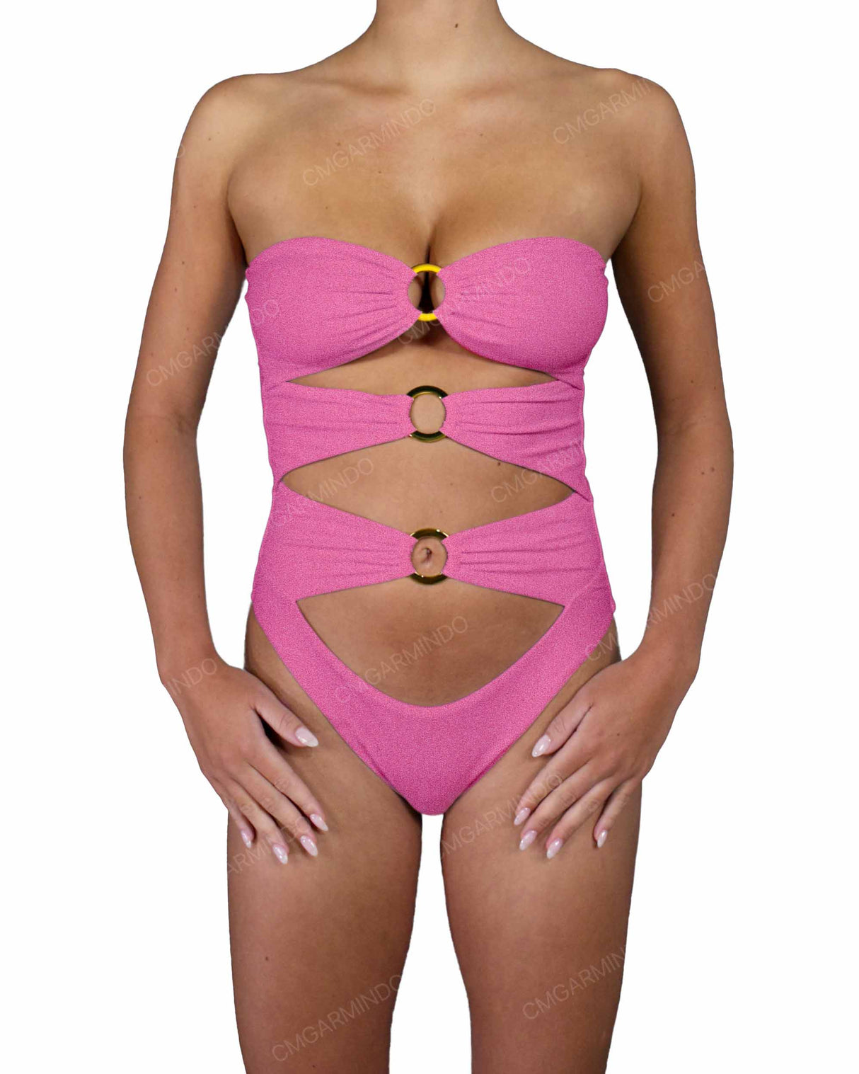 Triple Ring Strapless One Piece
