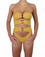 Triple Ring Strapless One Piece