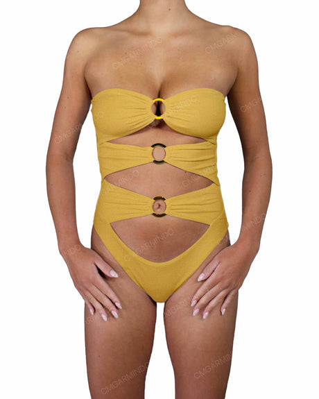 Triple Ring Strapless One Piece