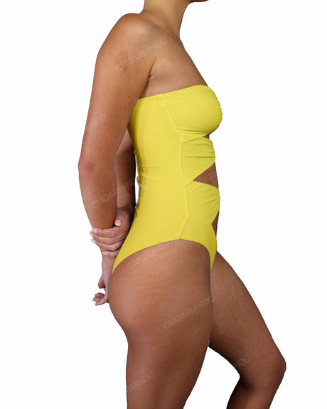 Triple Ring Strapless One Piece