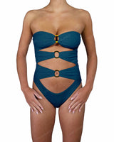 Triple Ring Strapless One Piece