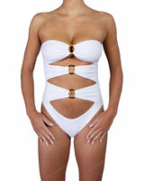 Triple Ring Strapless One Piece
