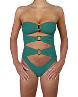Triple Ring Strapless One Piece
