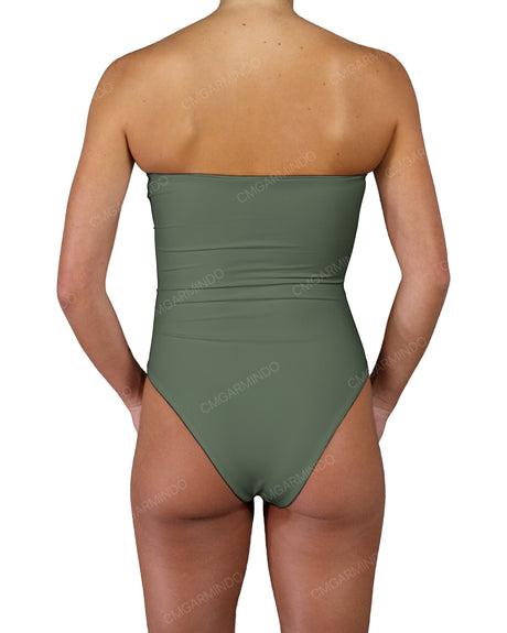 Triple Ring Strapless One Piece