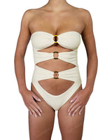 Triple Ring Strapless One Piece