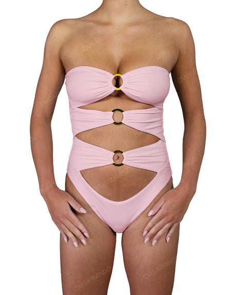 Triple Ring Strapless One Piece