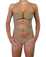 Triple Ring Strapless One Piece