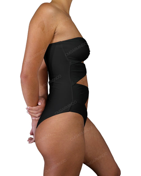 Triple Ring Strapless One Piece