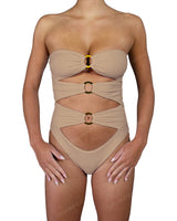 Triple Ring Strapless One Piece