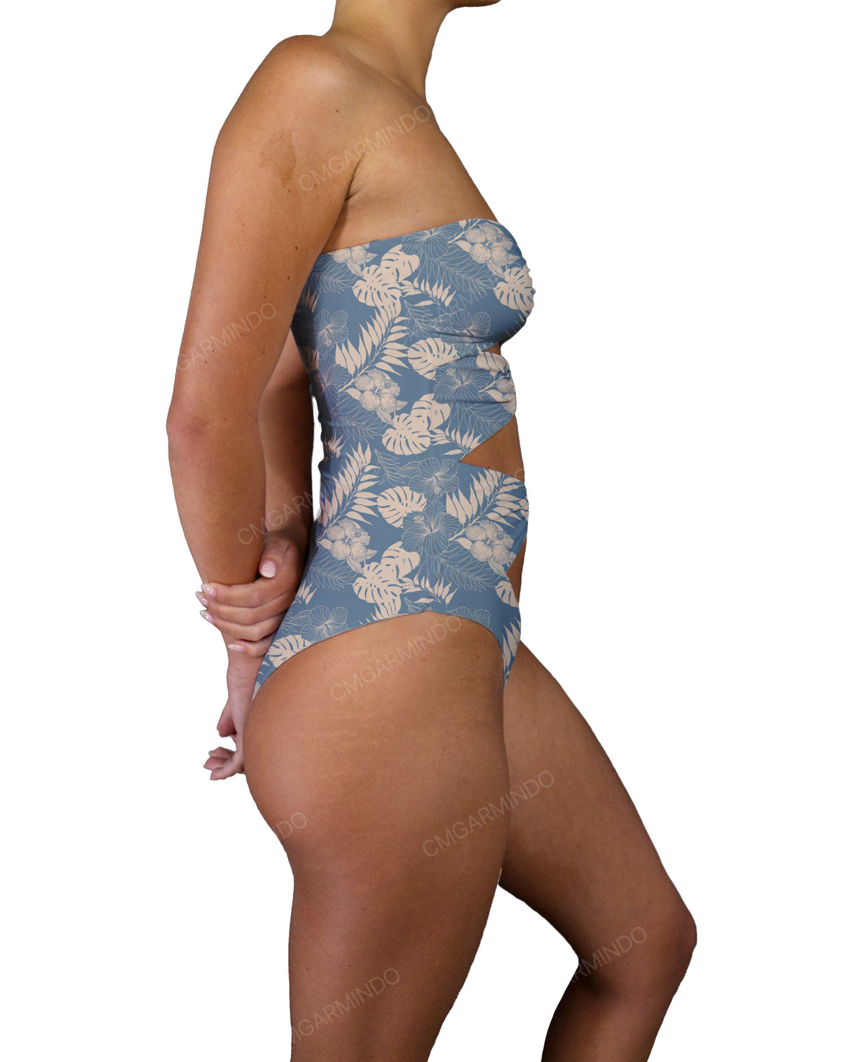 Triple Ring Strapless One Piece