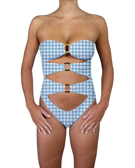 Triple Ring Strapless One Piece