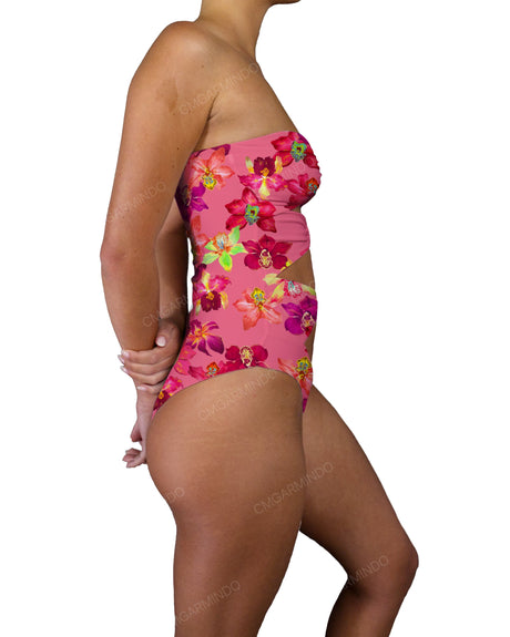 Triple Ring Strapless One Piece