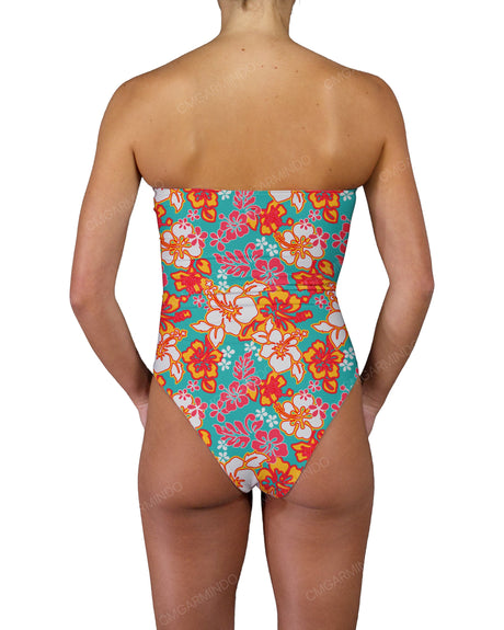Triple Ring Strapless One Piece