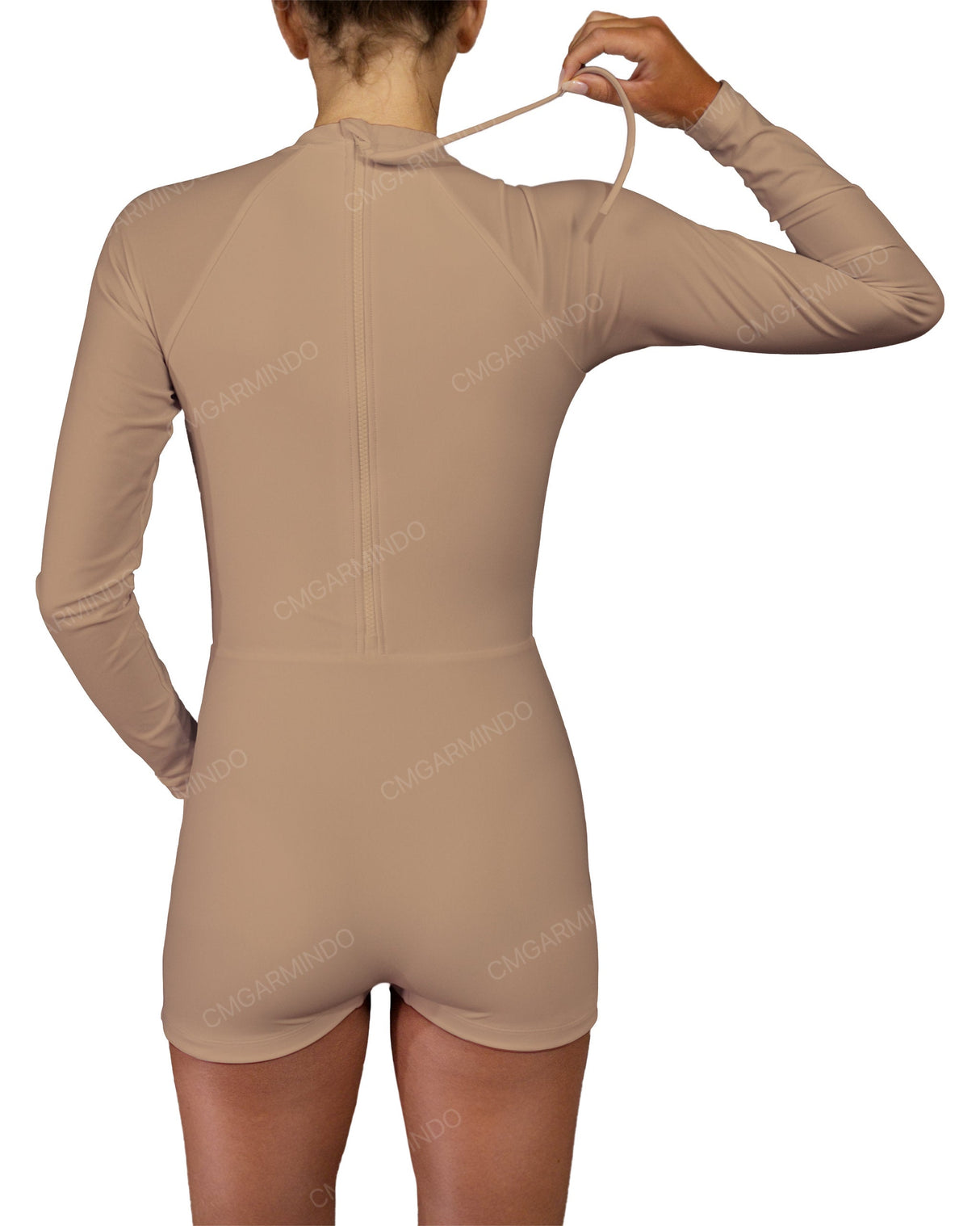Long Sleeve Raglan Shorts One Piece