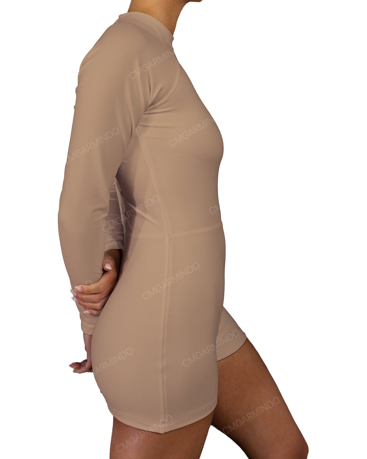 Long Sleeve Raglan Shorts One Piece
