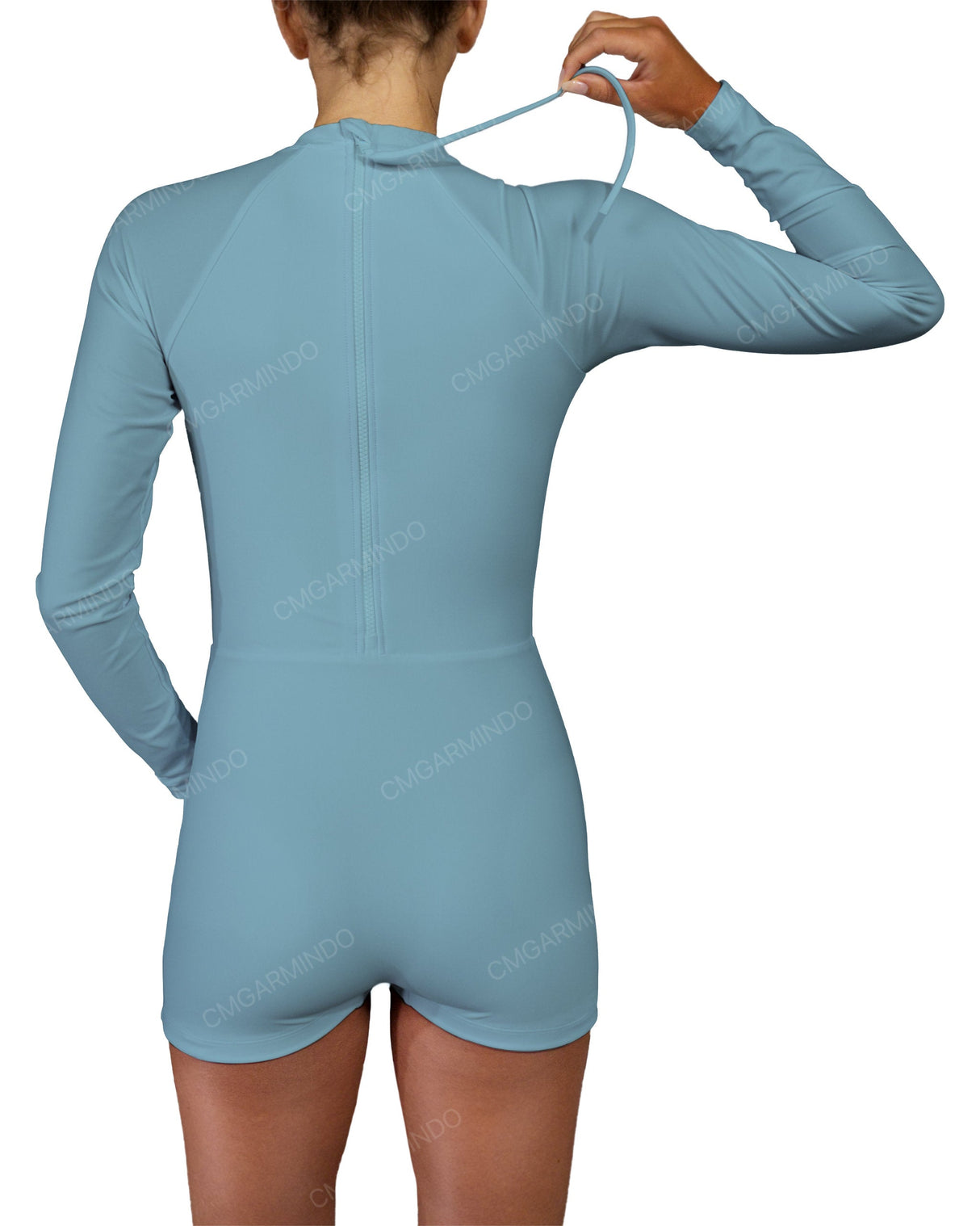 Long Sleeve Raglan Shorts One Piece