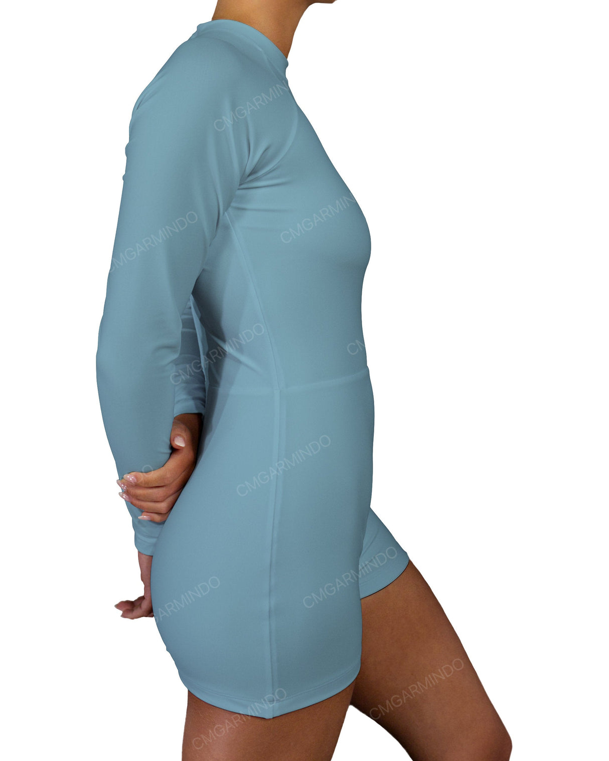 Long Sleeve Raglan Shorts One Piece