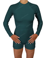 Long Sleeve Raglan Shorts One Piece