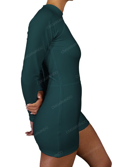 Long Sleeve Raglan Shorts One Piece