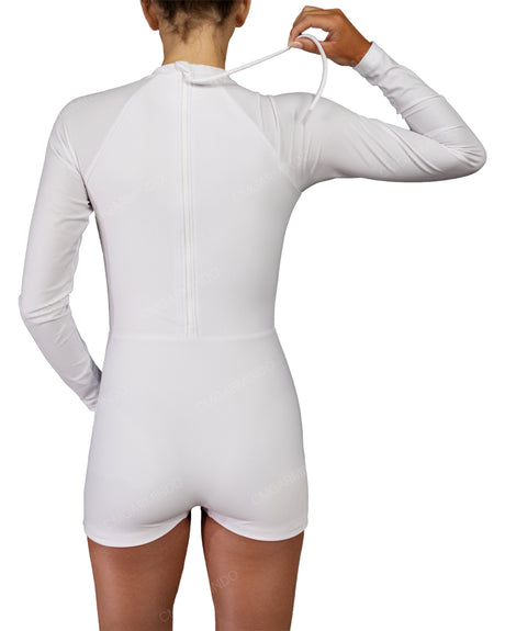 Long Sleeve Raglan Shorts One Piece