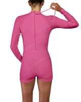 Long Sleeve Raglan Shorts One Piece
