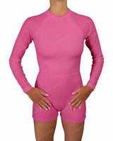 Long Sleeve Raglan Shorts One Piece
