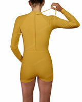 Long Sleeve Raglan Shorts One Piece