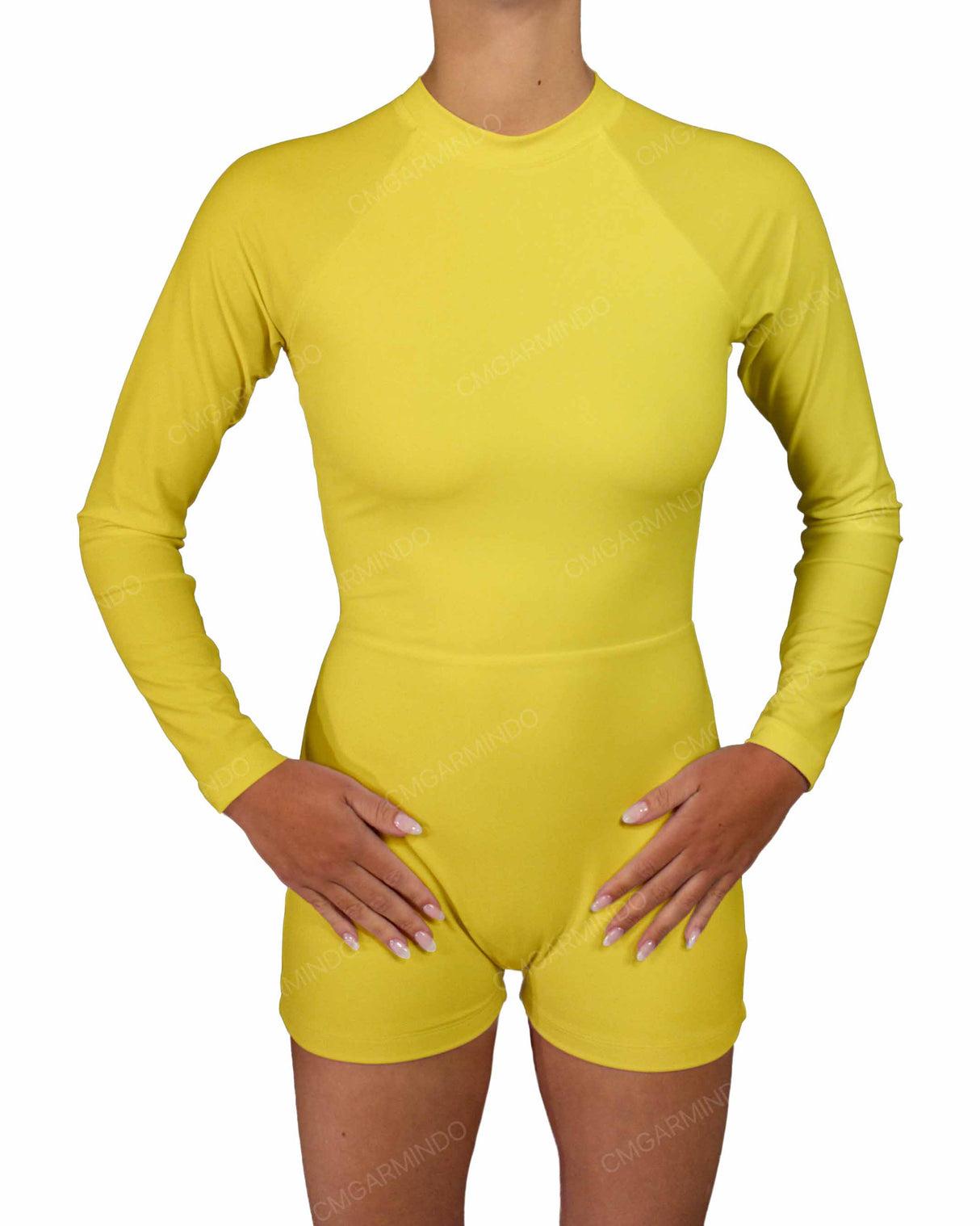 Long Sleeve Raglan Shorts One Piece