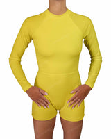 Long Sleeve Raglan Shorts One Piece