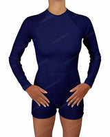 Long Sleeve Raglan Shorts One Piece
